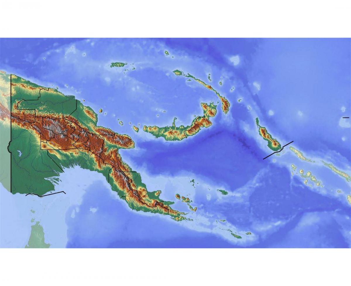 Papua Nowa Gwinea mapy topograficznej