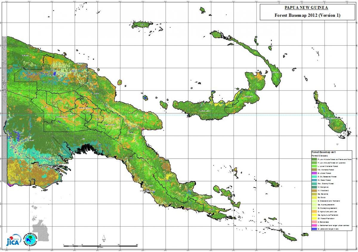 mapa Papua Nowa Gwinea klimat