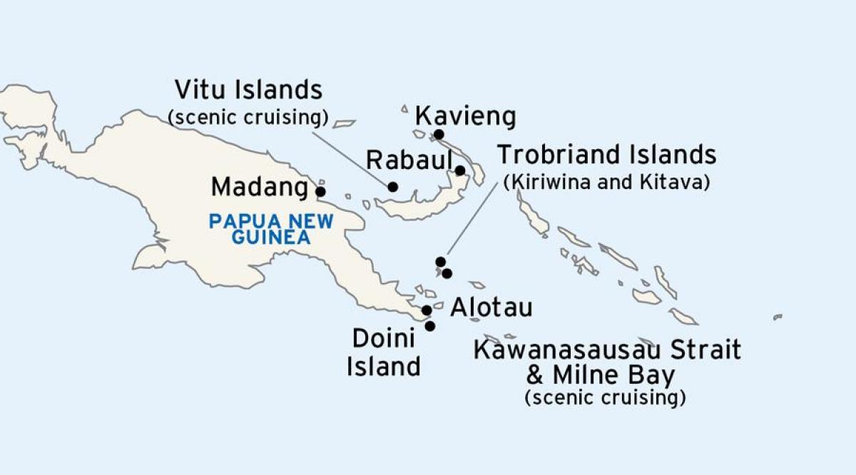 mapa алотау Papui-Nowej Gwinei