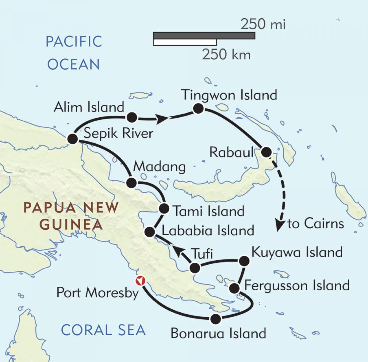 mapa рабаул Papua Nowa Gwinea