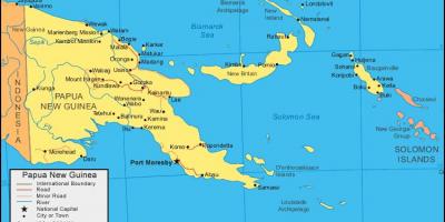 Mapa Papui-Nowej Gwinei i w krajach sąsiednich