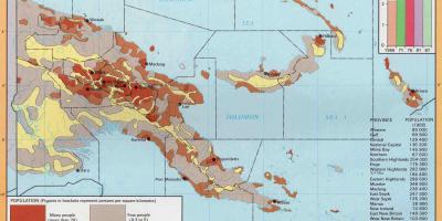 Mapa Papua Nowa Gwinea ludność