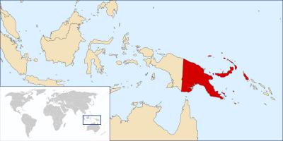 Papua Nowa Gwinea lokalizacja na mapie świata
