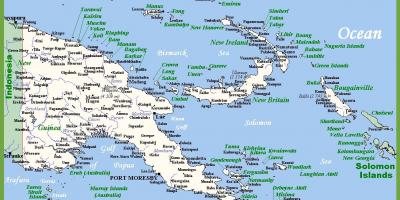 Papua-Nowa Gwinea na mapie 